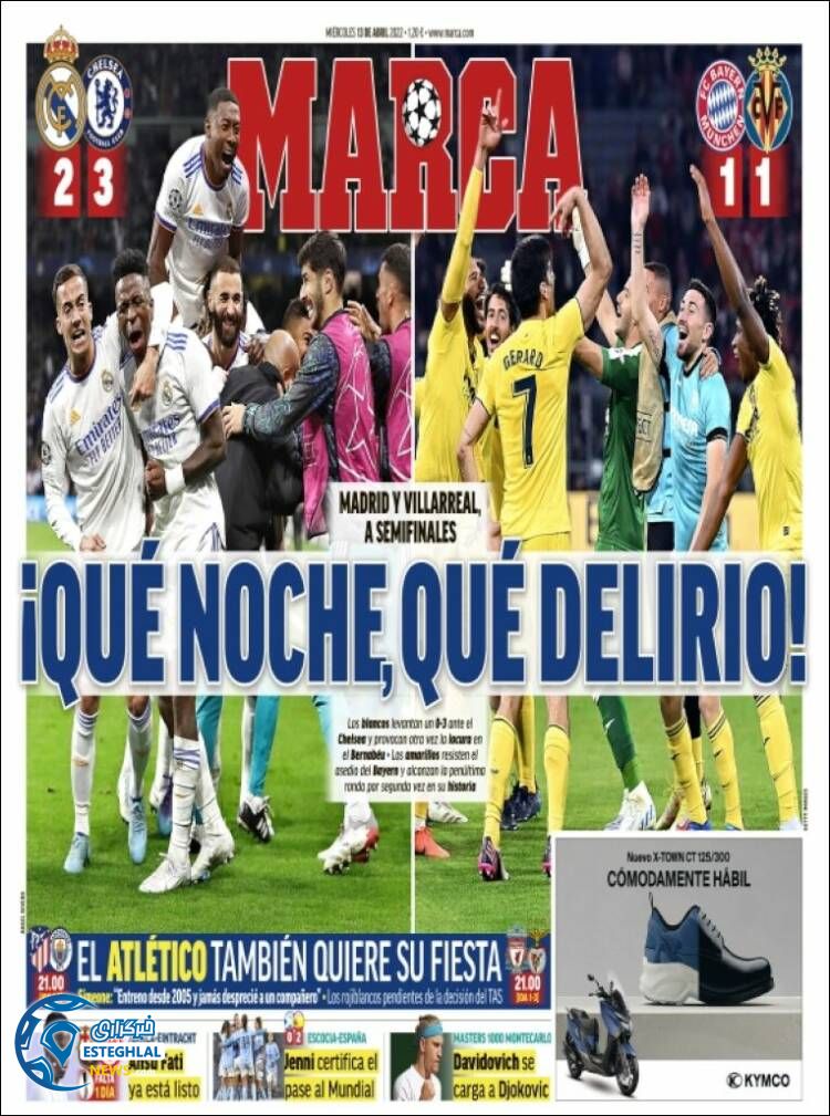 روزنامه ورزشی مارکا چهارشنبه 24 فروردین 1401