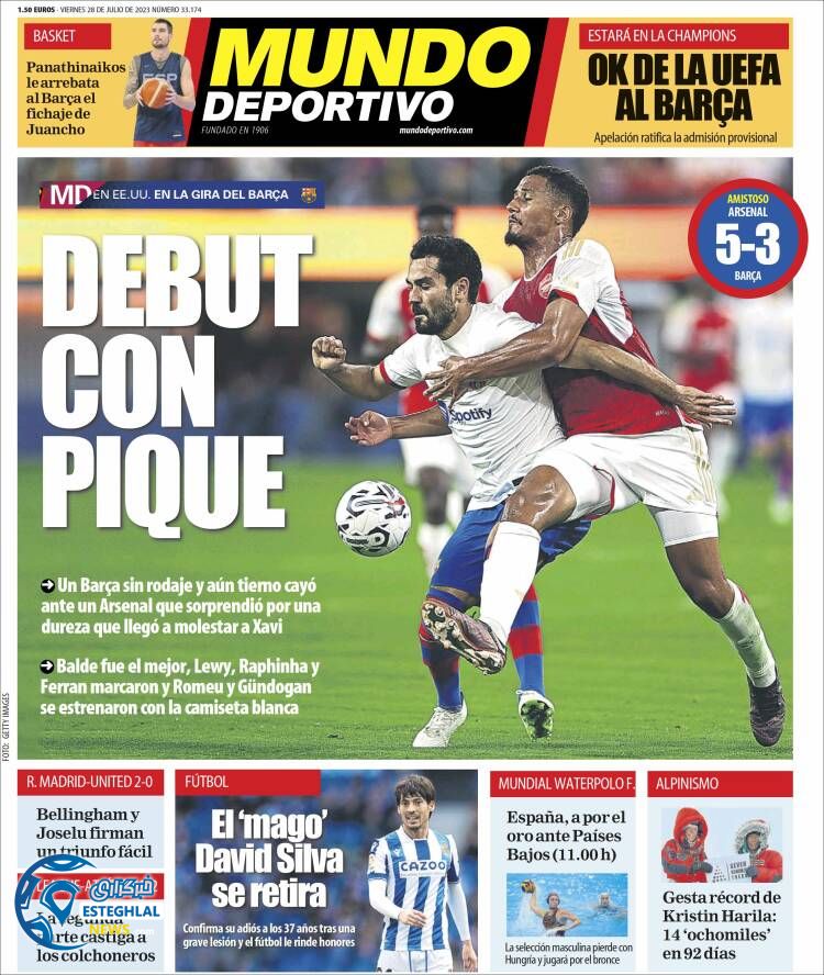 روزنامه ورزشی موندو دپورتیوو جمعه 6 مرداد 1402 