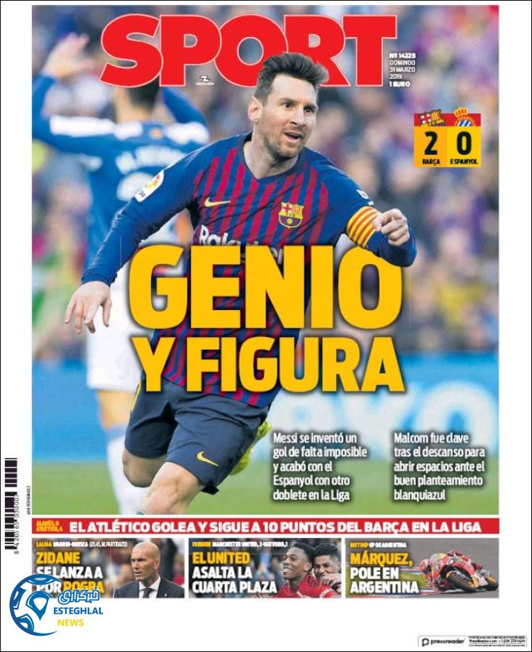 روزنامه ورزشی اسپورت یکشنبه 11 فروردین 1398