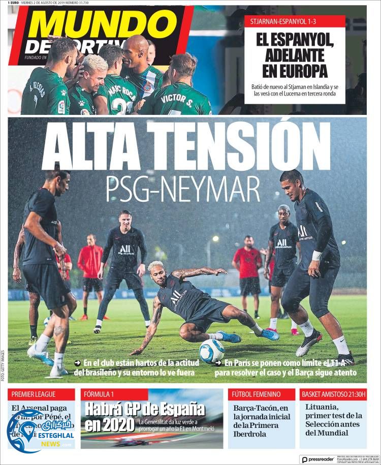 روزنامه ورزشی موندو دپورتیوو جمعه 11 مرداد 1398