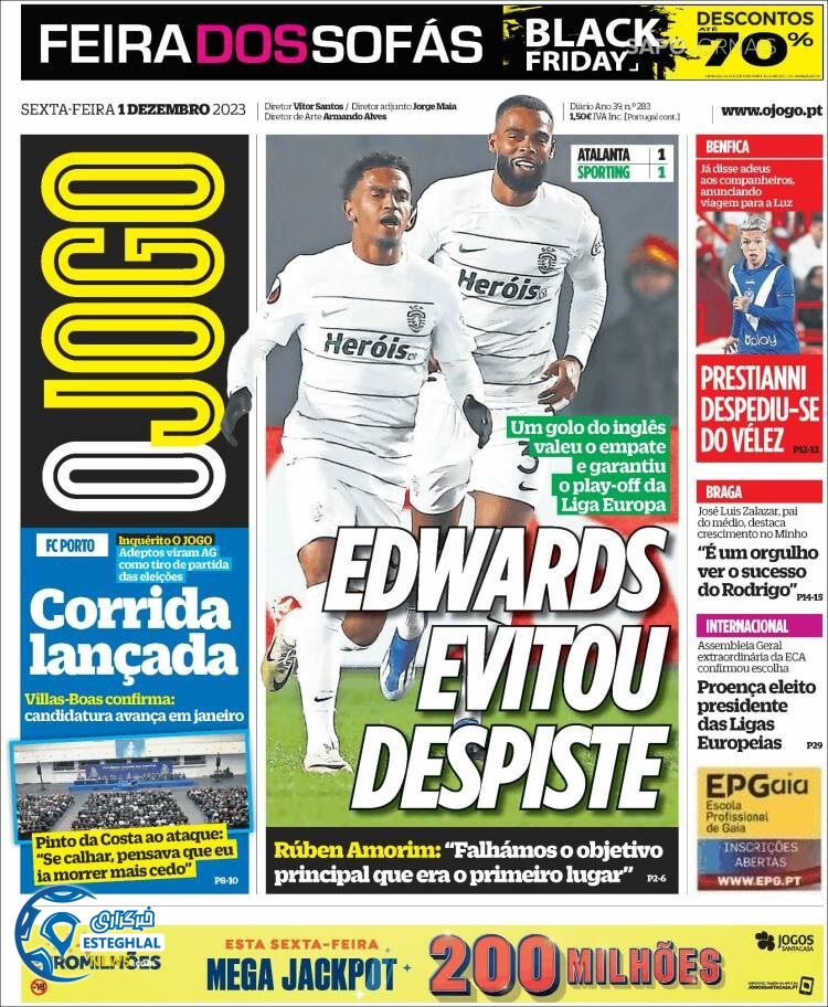 روزنامه ورزشی اوجوگو جمعه 10 آذر 1402 