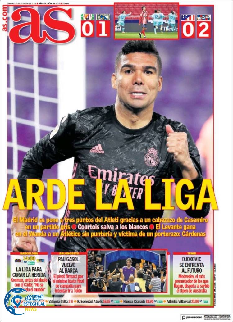 روزنامه ورزشی آاس یکشنبه 3 اسفند 1399