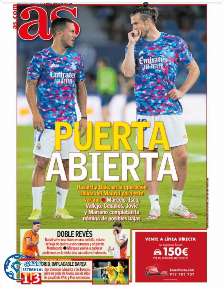 روزنامه ورزشی آ اس چهارشنبه 3 فروردین 1401