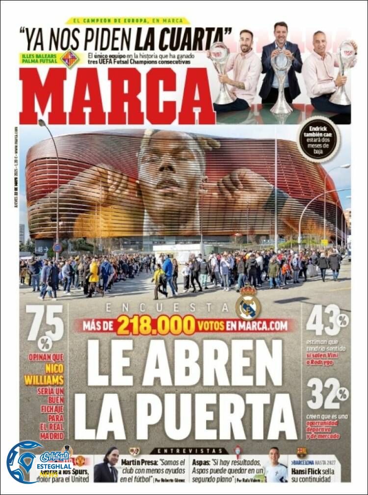 روزنامه ورزشی مارکا پنجشنبه 1 خرداد 1404  