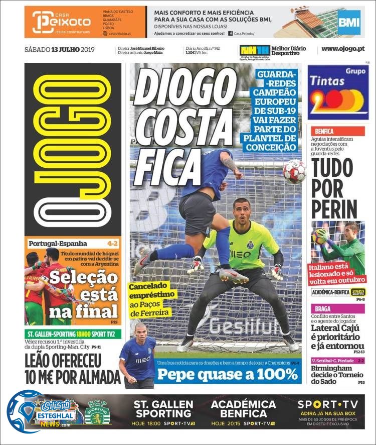 روزنامه ورزشی جوگو شنبه 22 تیر 1398