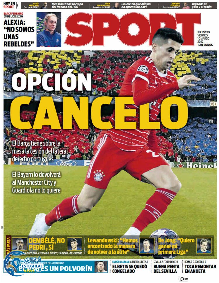 روزنامه  ورزشی  اسپورت جمعه 19 اسفند 1401 