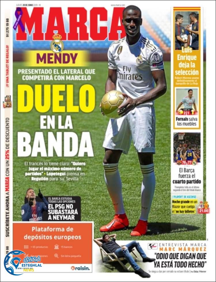 روزنامه ورزشی مارکا پنجشنبه 30 خرداد 1398