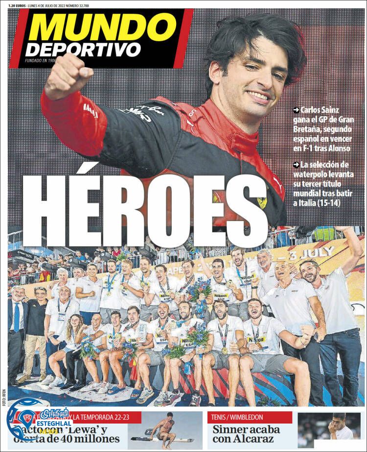 روزنامه ورزشی موندودپورتیوو دوشنبه 13 تیر 1401