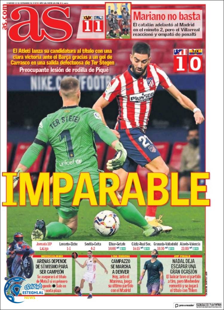 روزنامه ورزشی آاس یکشنبه 2 آذر 1399