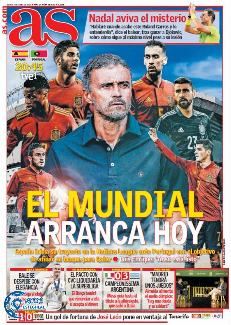 روزنامه ورزشی آ اس پنجشنبه 12 خرداد 1401