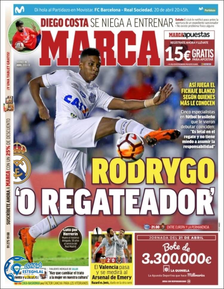 روزنامه ورزشی مارکا جمعه 30 فروردین 1398