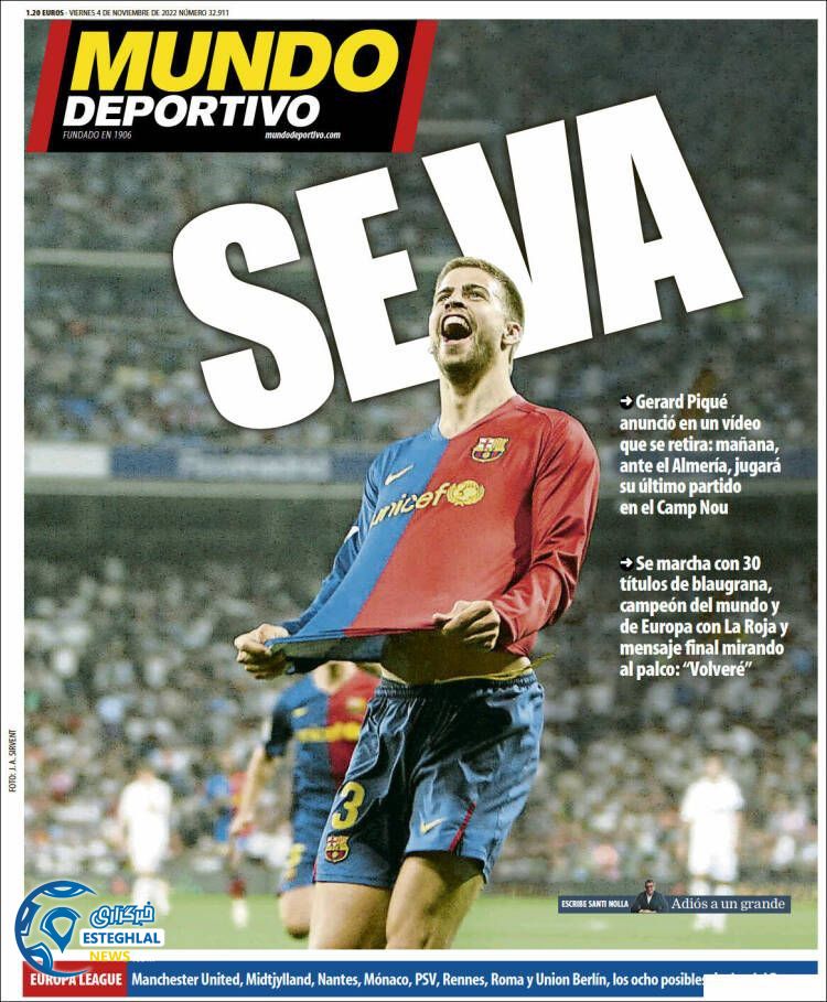 روزنامه ورزشی موندو دپورتیوو جمعه 13 آبان 1401