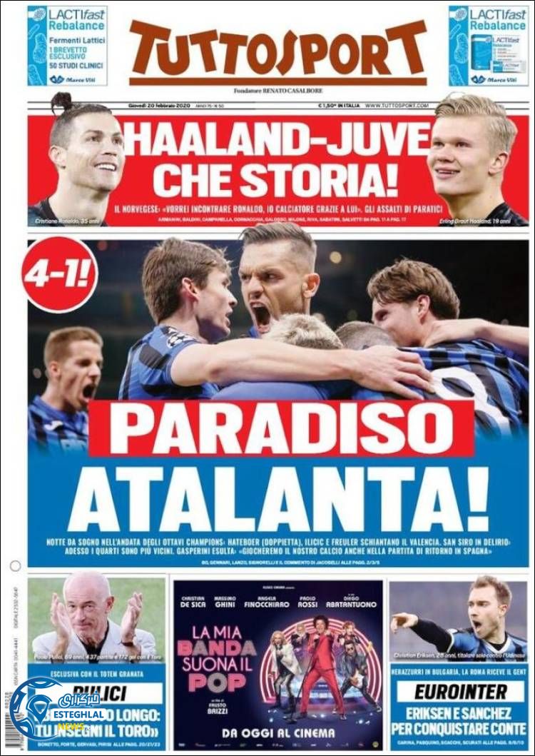 روزنامه ورزشی توتو اسپورت پنجشنبه 1 اسفند 1398