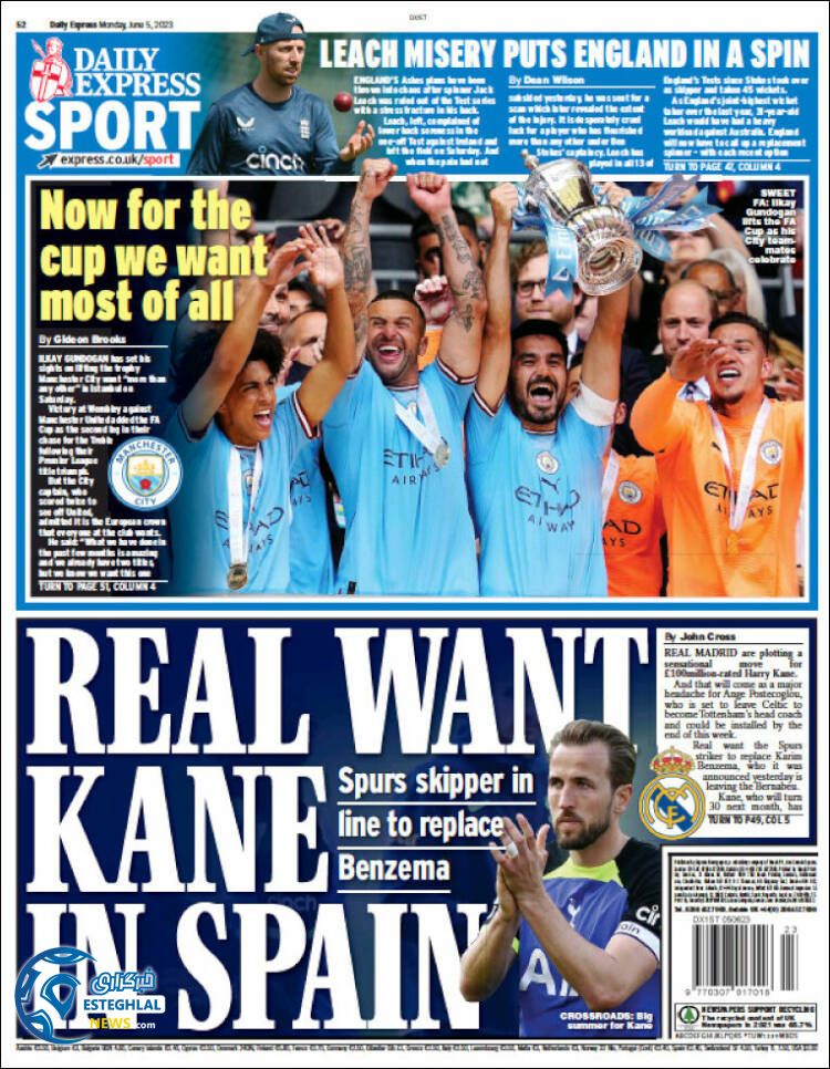 روزنامه ورزشی اکسپرس اسپورت دوشنبه 15 خرداد 1402 