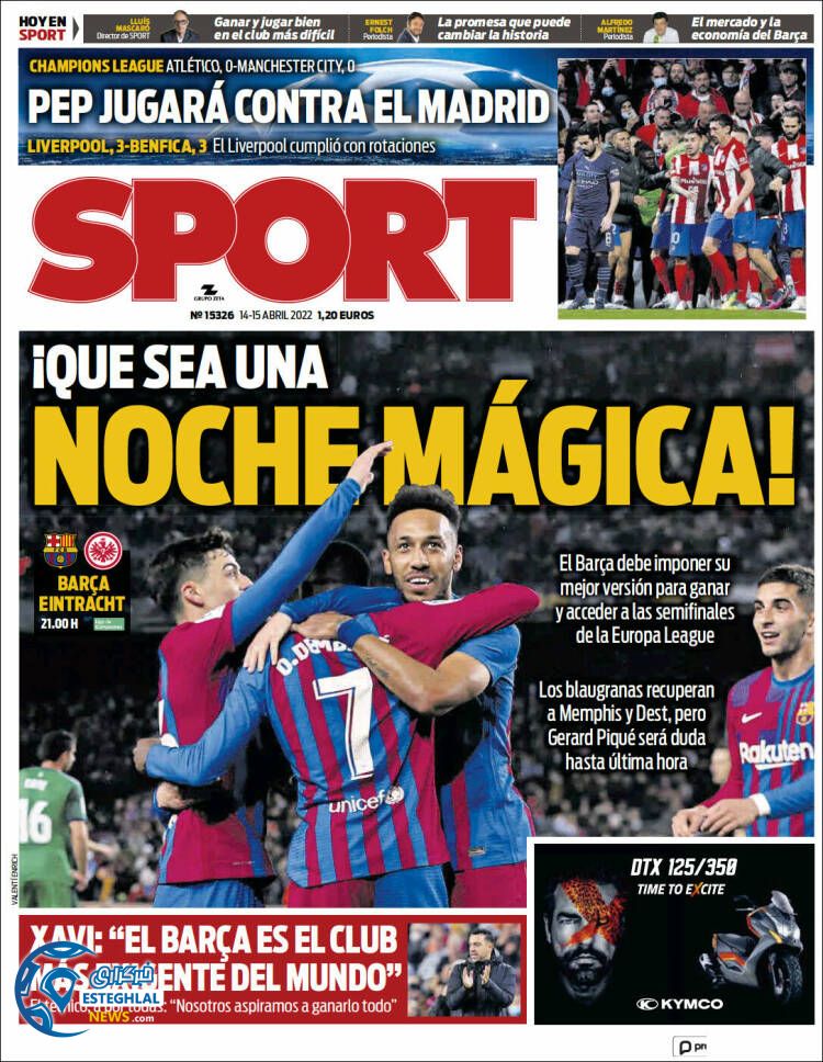 روزنامه ورزشی اسپورت پنجشنبه 25 فروردین 1401