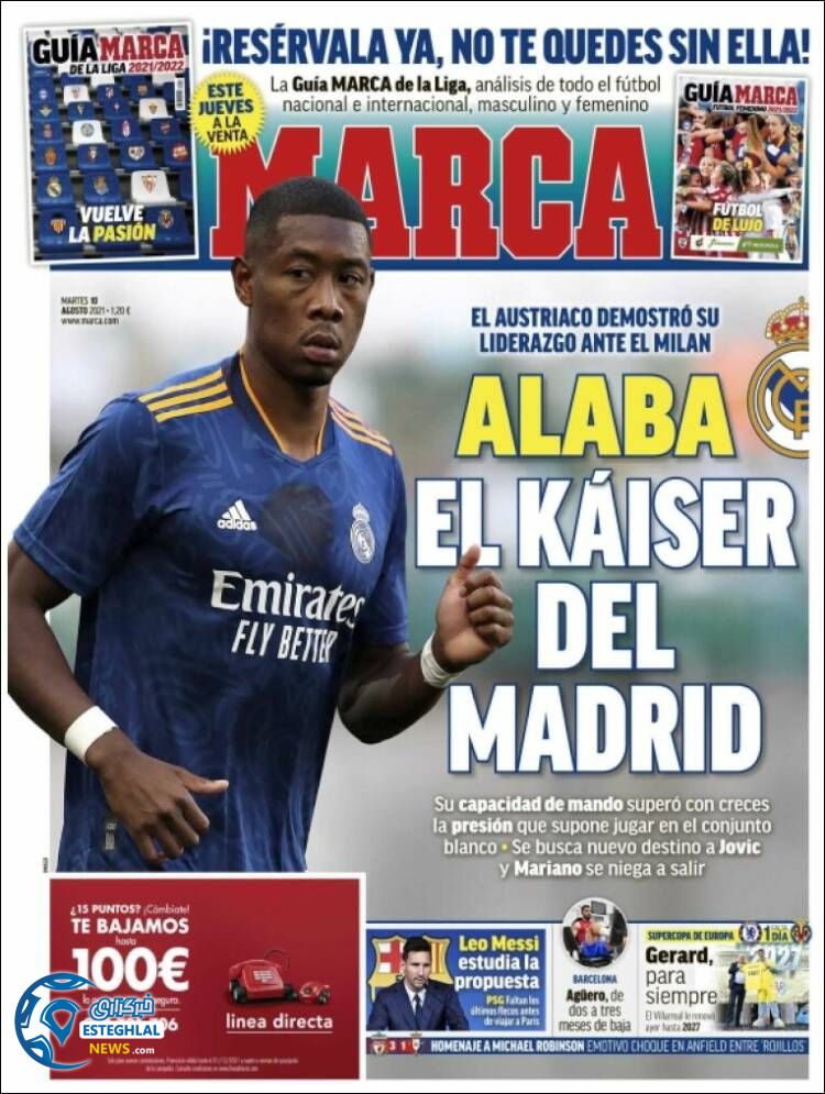 روزنامه ورزشی مارکا سه شنبه 19 مرداد 1400