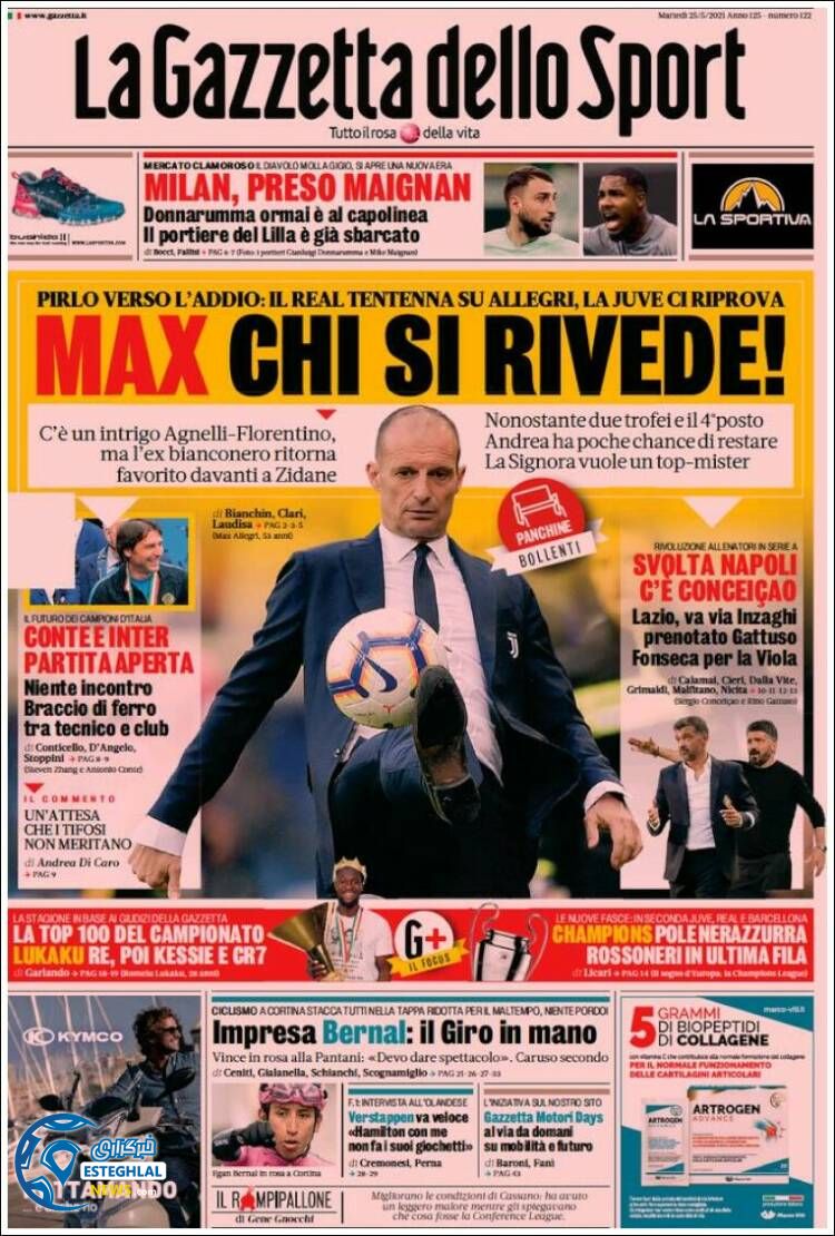 روزنامه ورزشی گاتزتا دلو اسپورت سه شنبه 4 خرداد 1400