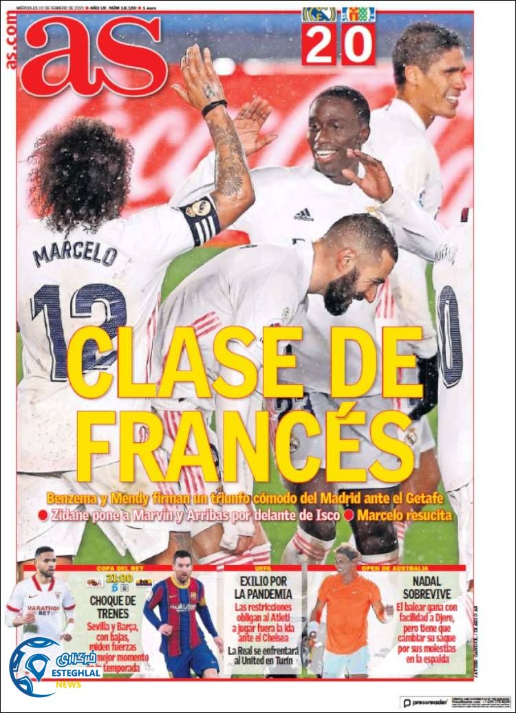 روزنامه ورزشی آاس چهارشنبه 22 بهمن 1399