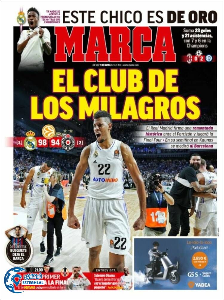 روزنامه ورزشی مارکا پنجشنبه 21 اردیبهشت 1402 