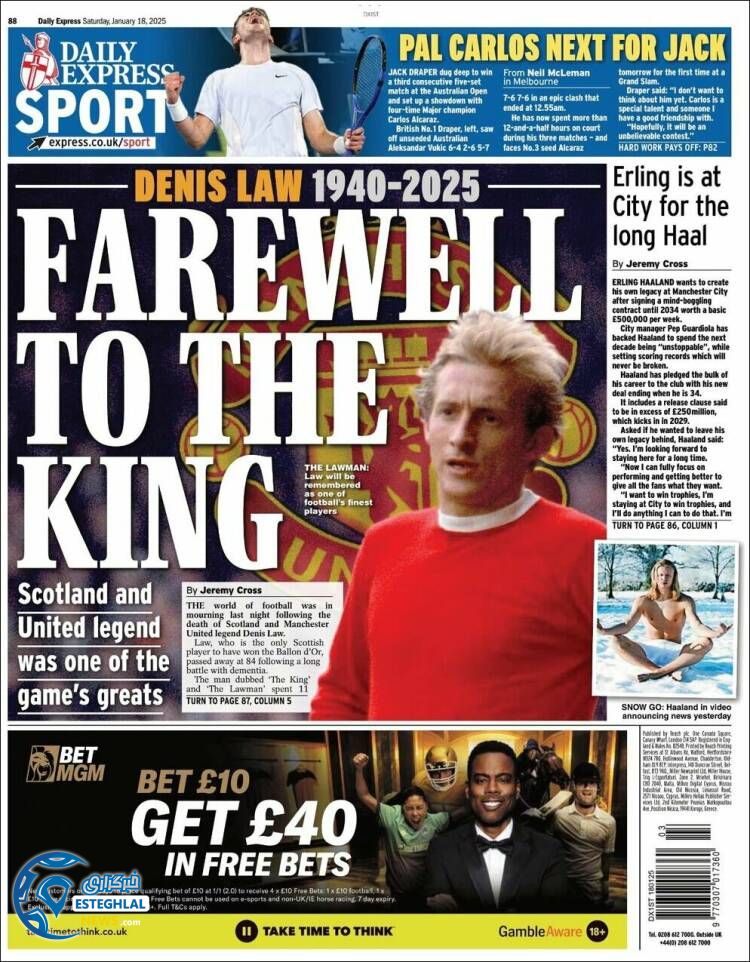 روزنامه  ورزشی اکسپرس  اسپورت شنبه 29 دی 1403 