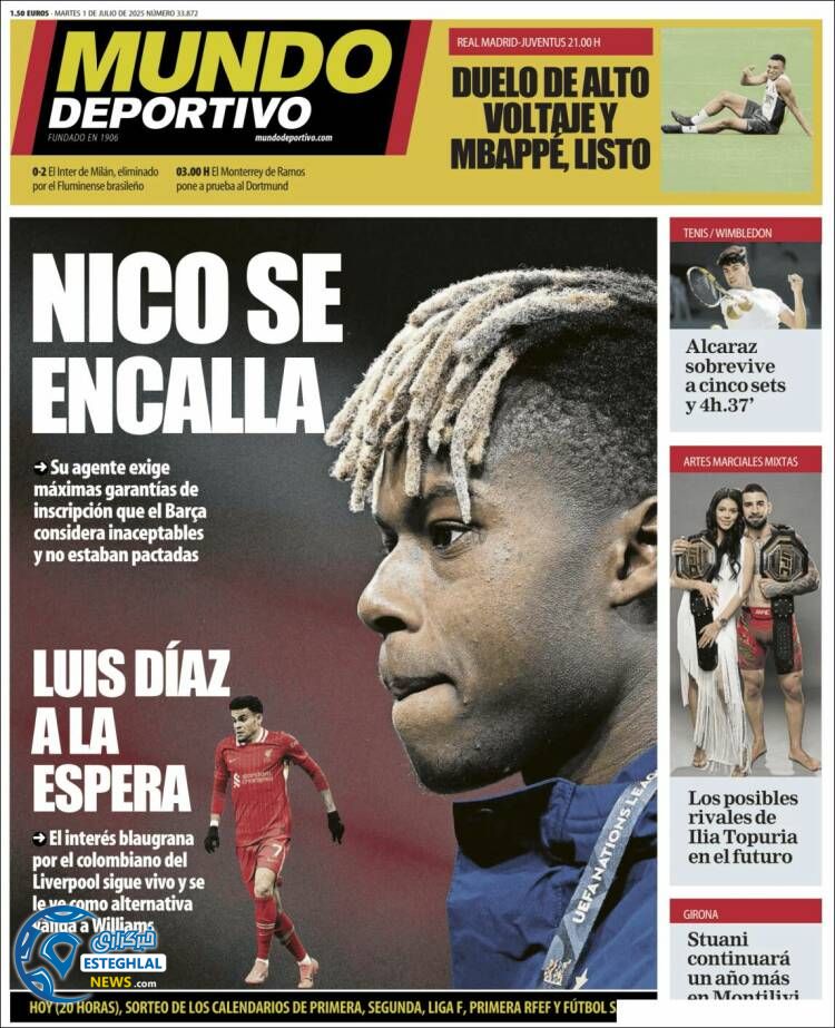 روزنامه ورزشی موندو دپورتیوو سه شنبه 10 تیر 1404  