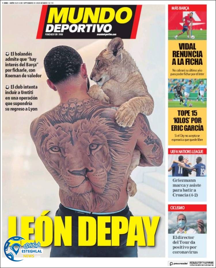 روزنامه ورزشی موندو دپورتیوو چهارشنبه 19 شهریور 1399