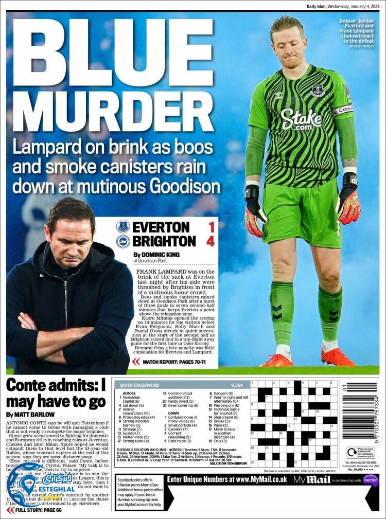 روزنامه  ورزشی مایل اسپورت چهارشنبه 14 دی 1401