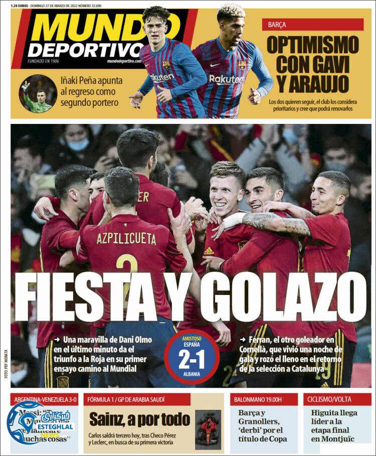 روزنامه ورزشی موندو دپورتیوو یکشنبه 7 فروردین 1401