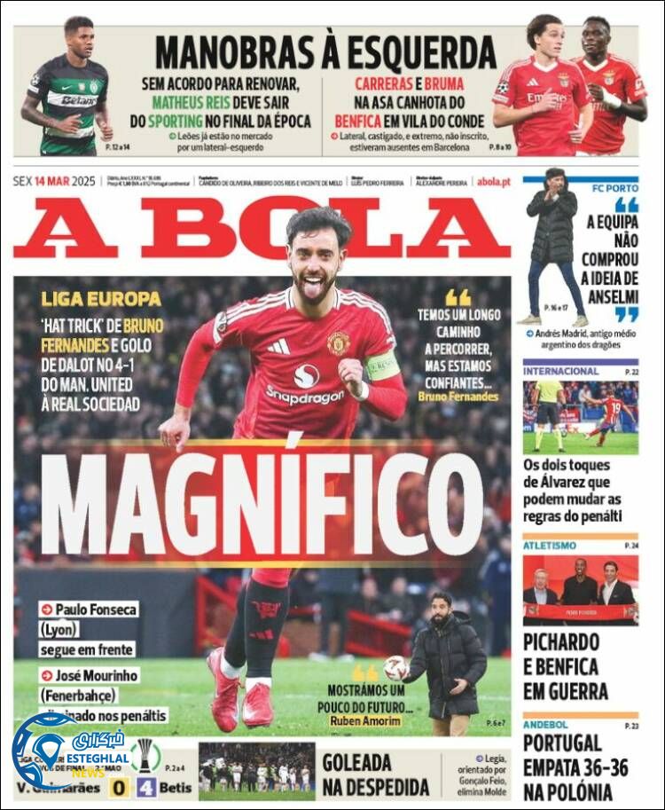 روزنامه ورزشی آبولا جمعه 24 اسفند 1403 