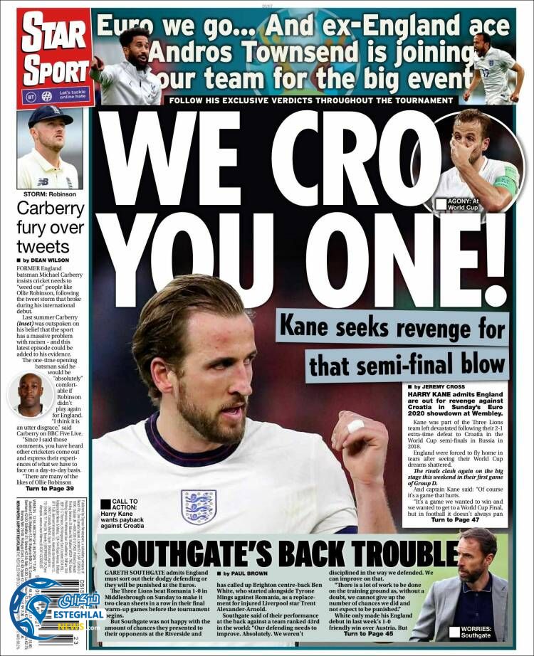 روزنامه ورزشی استار اسپورت سه شنبه 18 خرداد 1400