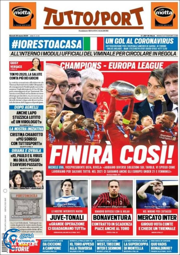 روزنامه ورزشی توتو اسپورت پنجشنبه 7 فروردین 1399