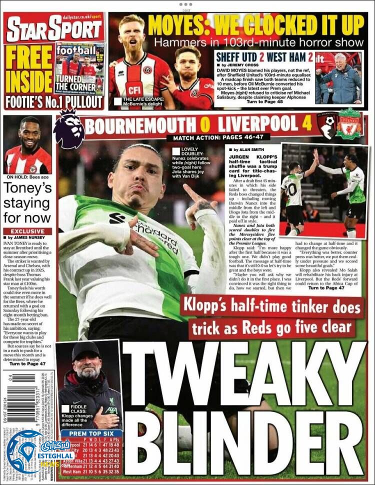 روزنامه ورزشی استار اسپورت دوشنبه 2 بهمن 1402 