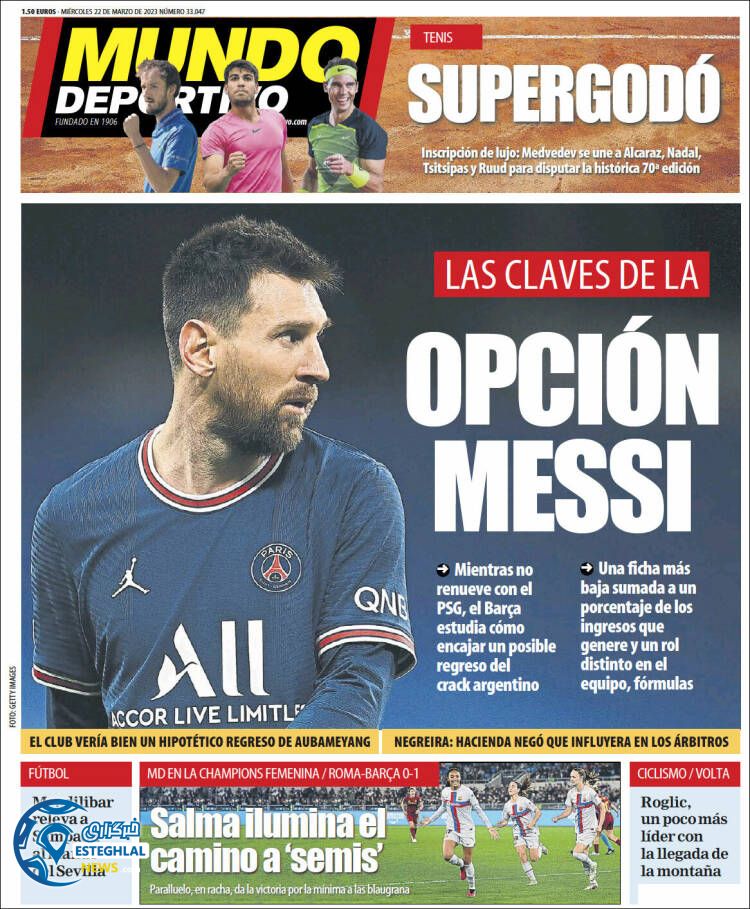 روزنامه ورزشی موندو دپورتیوو چهارشنبه 2 فروردین 1402 