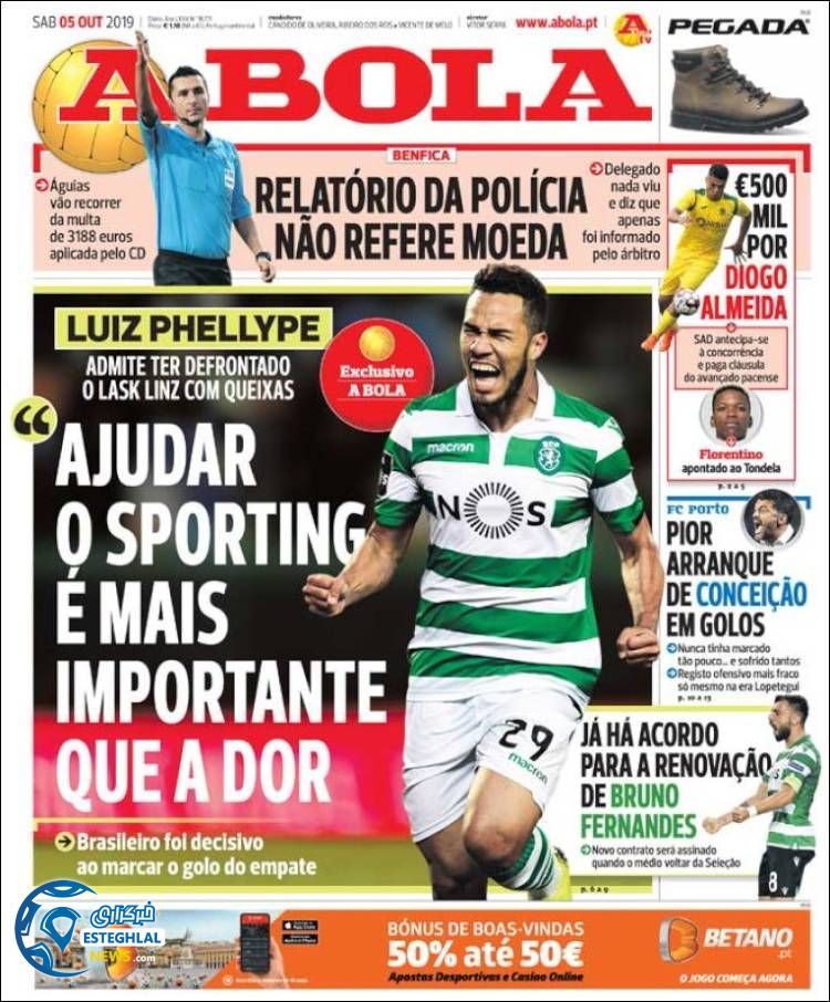 روزنامه ورزشی آبولا شنبه 13 مهر 1398