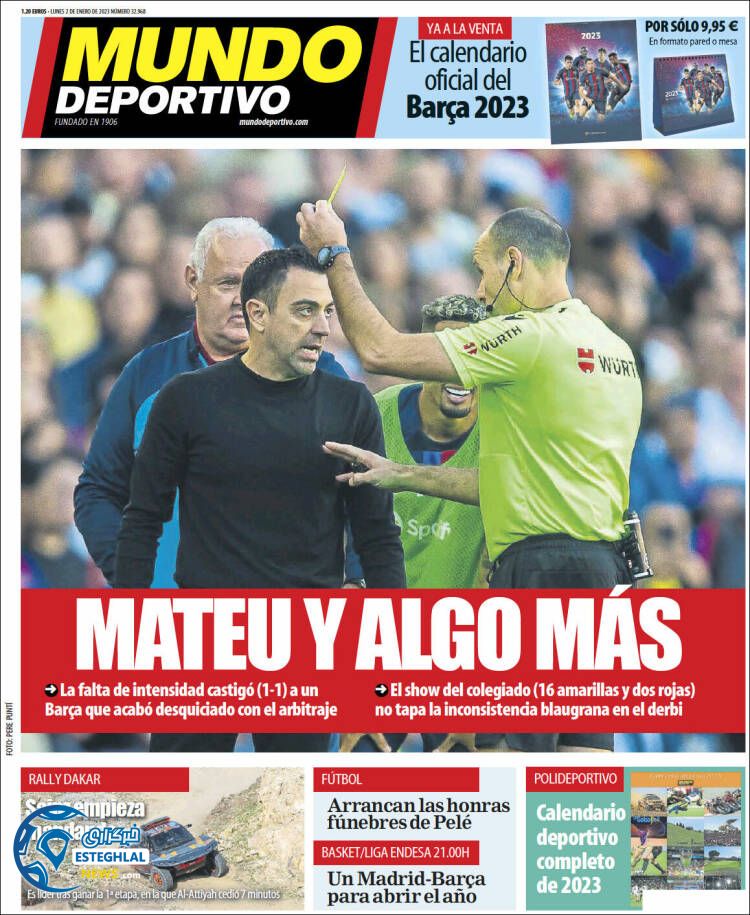 روزنامه ورزشی موندو دپورتیوو دوشنبه 12 دی 1401 
