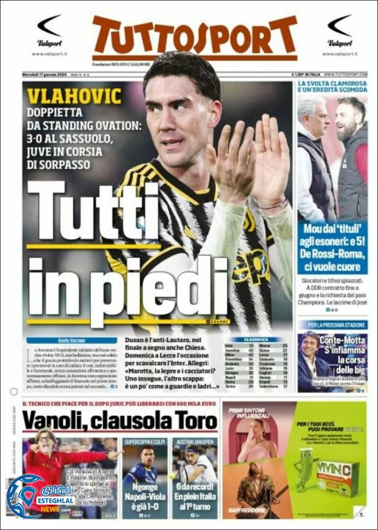 روزنامه ورزشی توتو اسپورت چهارشنبه 27 دی 1402 