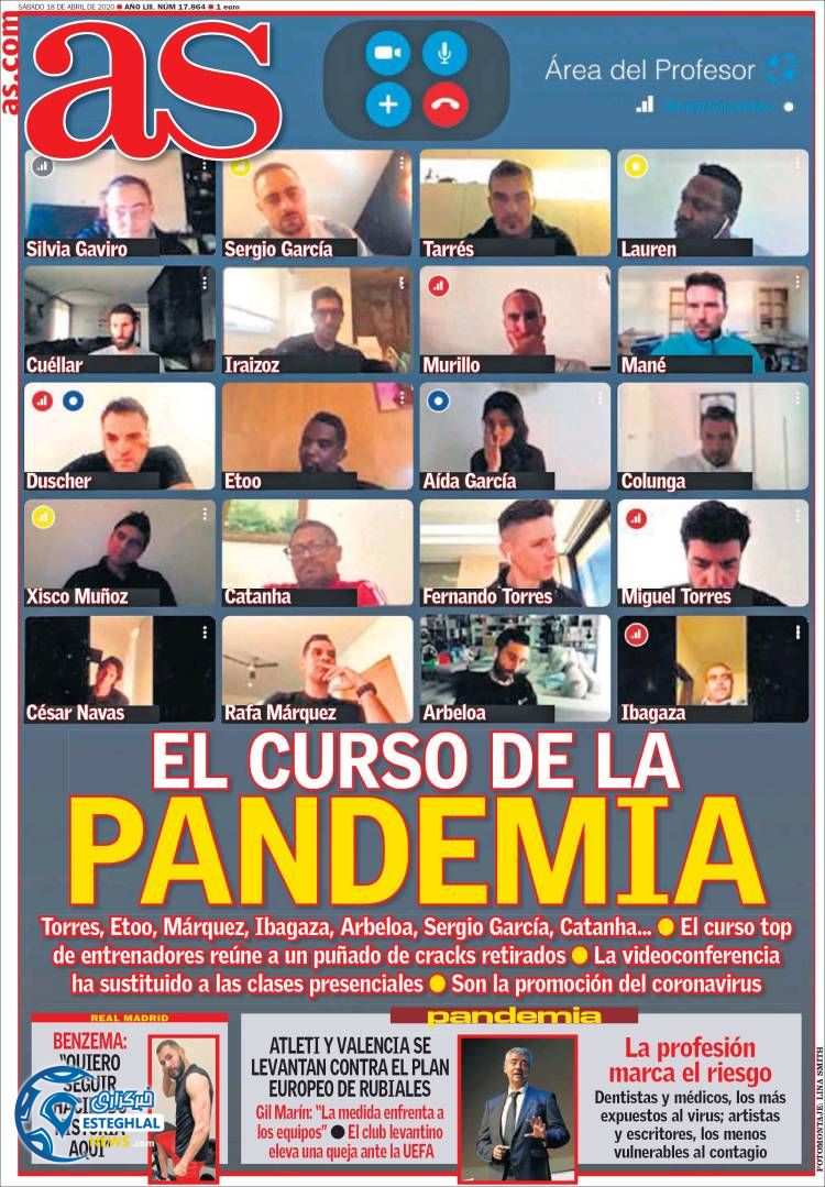 روزنامه ورزشی آاس شنبه 30 فروردین 1399