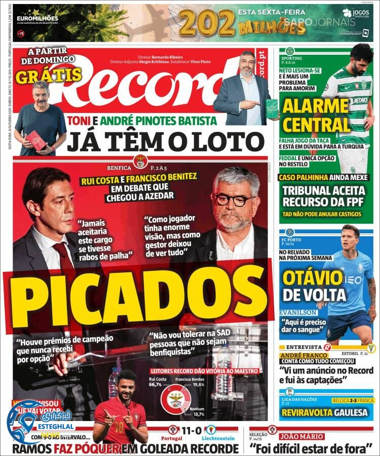 روزنامه ورزشی رکورد جمعه 16 مهر 1400