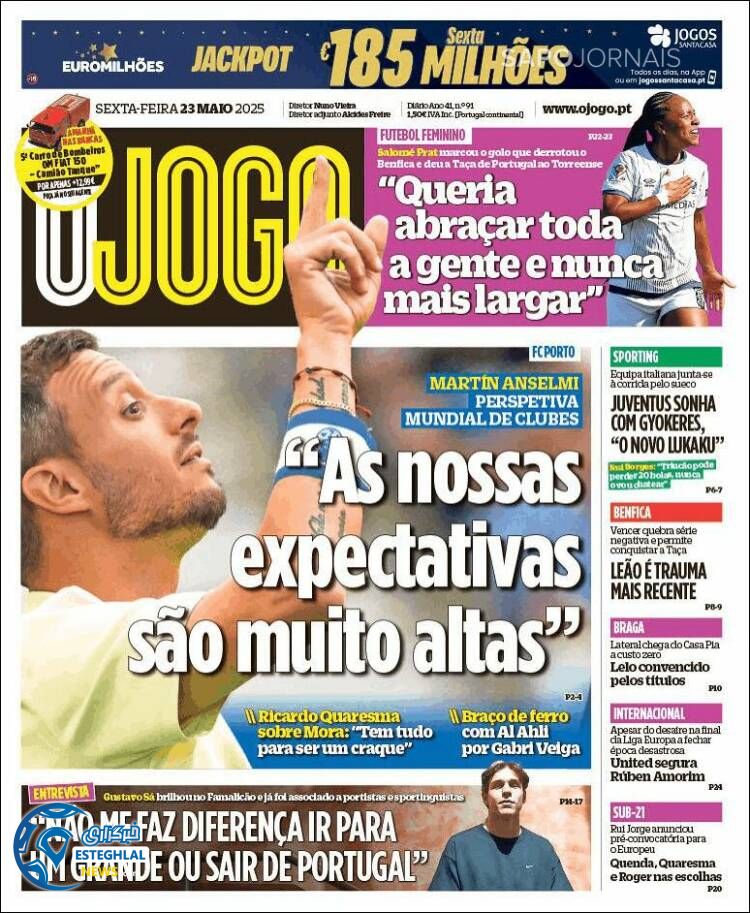 روزنامه ورزشی اوجوگو جمعه 2 خرداد 1404 