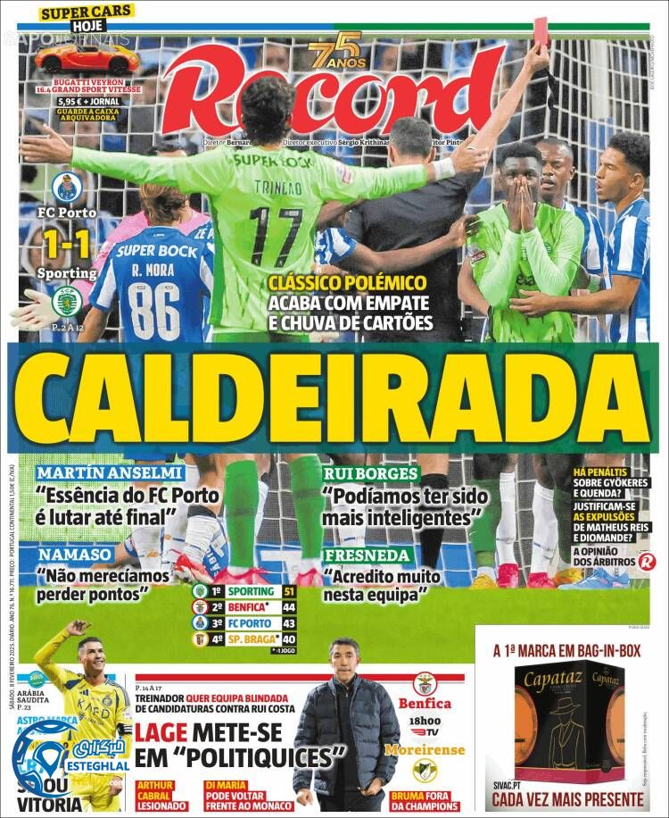 روزنامه ورزشی رکورد شنبه 20 بهمن 1403 