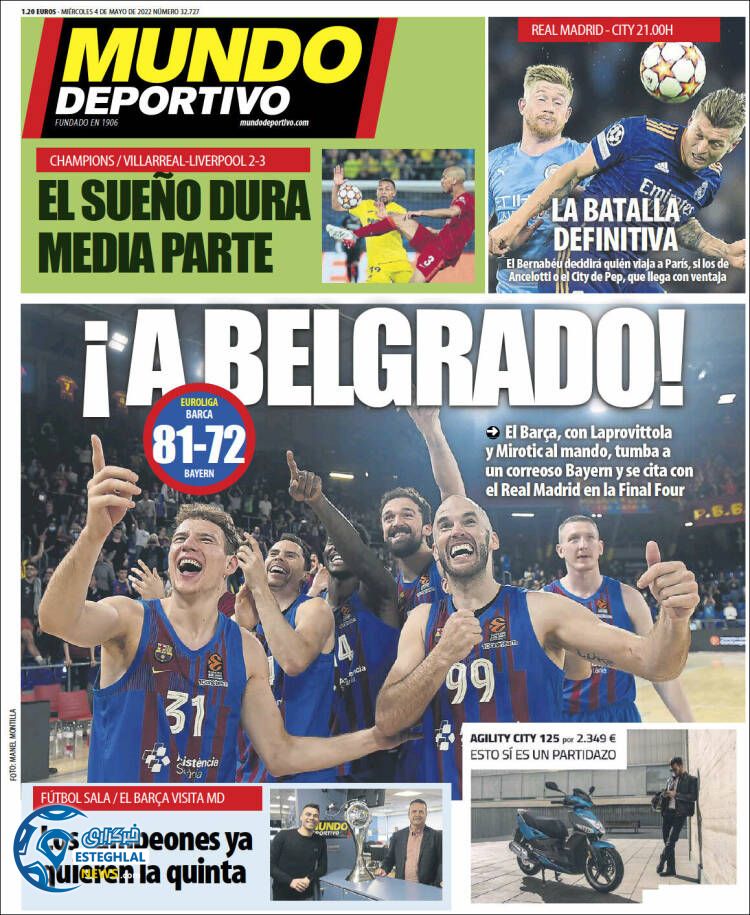 روزنامه ورزشی موندو دپورتیوو چهارشنبه 14 اردیبهشت 1401