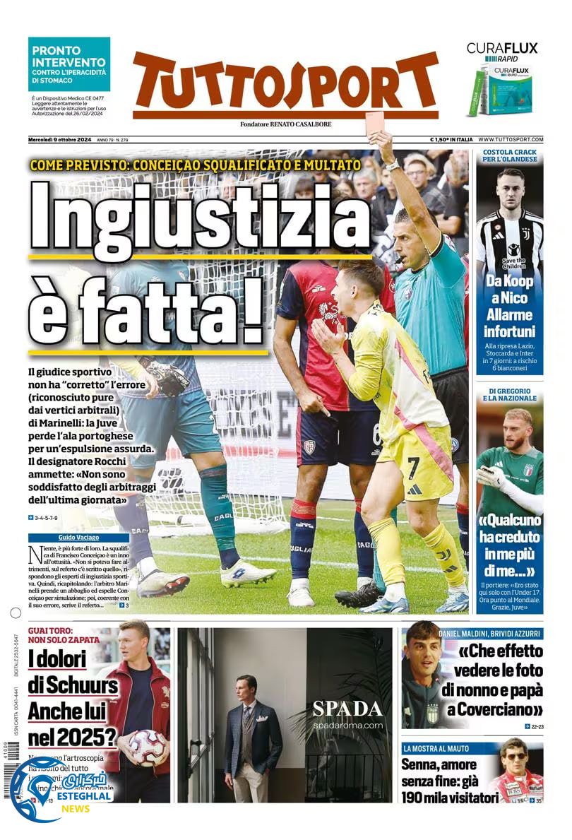 روزنامه ورزشی توتو اسپورت چهارشنبه 18 مهر 1403 