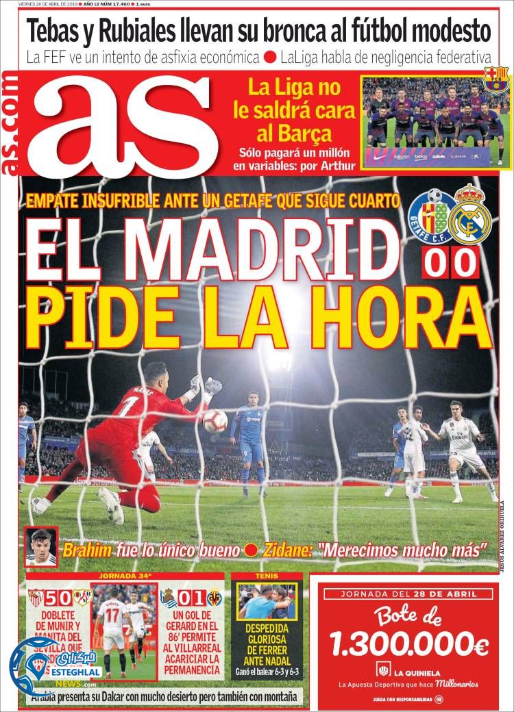 روزنامه ورزشی آاس جمعه 6 اردیبهشت 1398