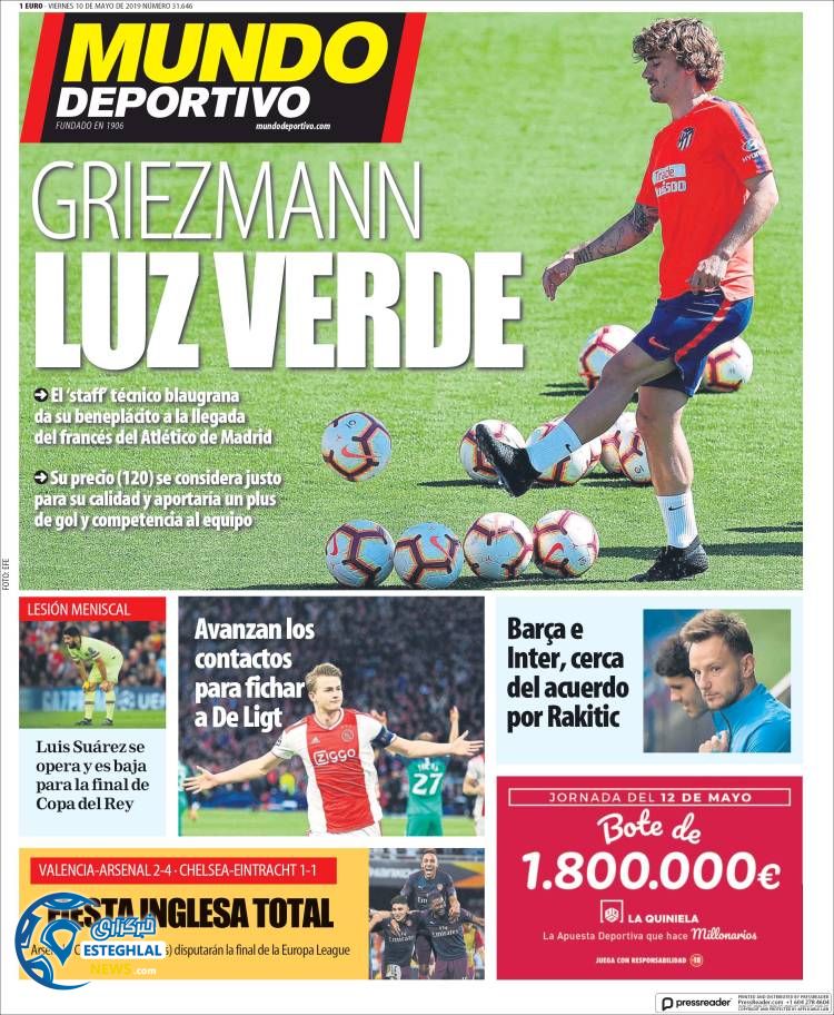 روزنامه ورزشی موندو دپورتیوو جمعه 20 اردیبهشت 1398