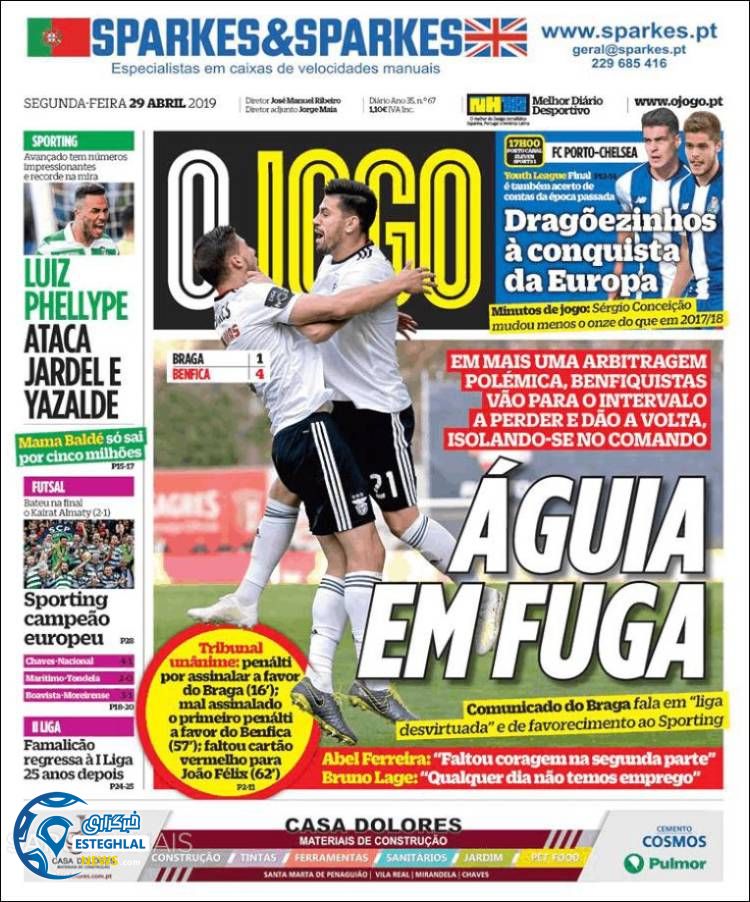 روزنامه ورزشی جوگو دوشنبه 9 اردیبهشت 1398