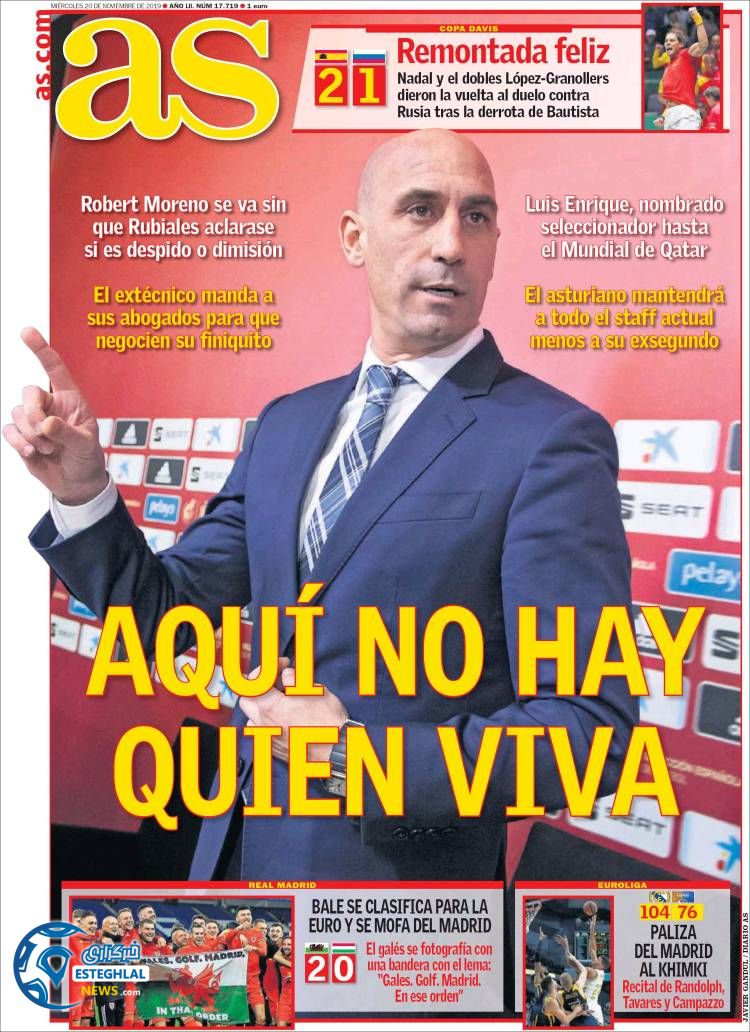 روزنامه ورزشی آاس چهارشنبه 29 آبان 1398