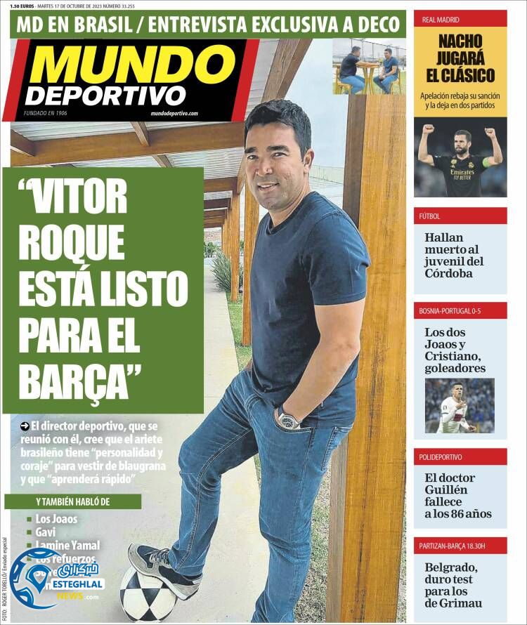 روزنامه ورزشی موندو دپورنیوو سه شنبه 25 مهر 1402 