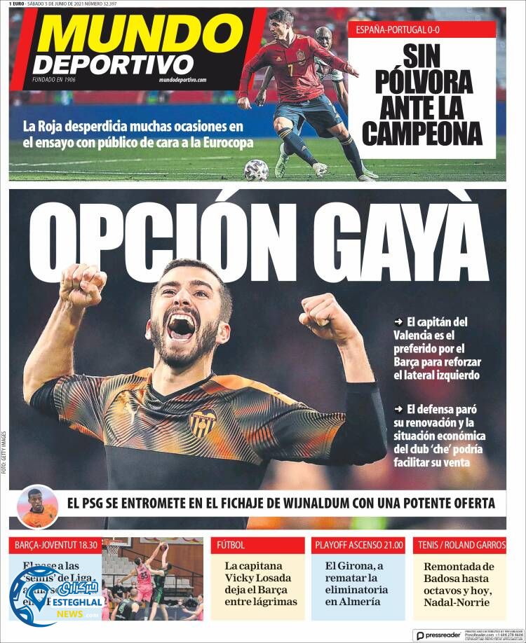 روزنامه ورزشی موندو دپورتیوو شنبه 15 خرداد 1400