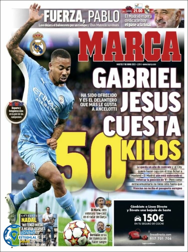 روزنامه ورزشی مارکا سه شنبه 17 خرداد 1401