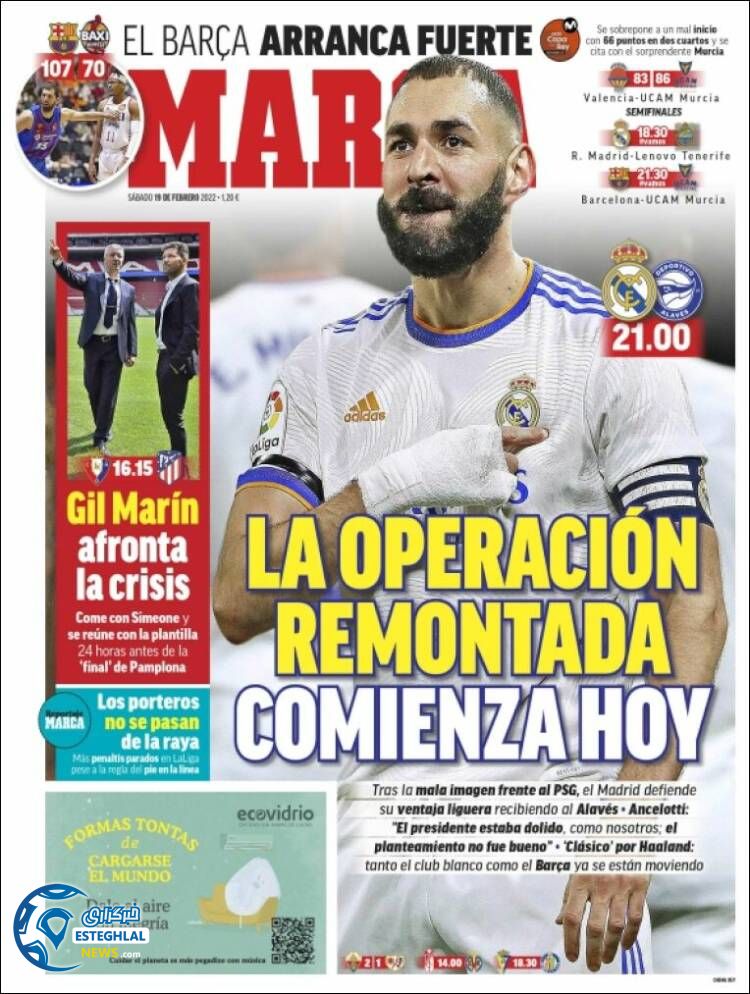 روزنامه ورزشی مارکا شنبه 30 بهمن 1400